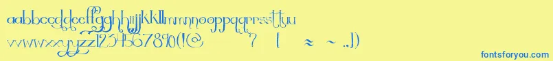 Thequickest Font – Blue Fonts on Yellow Background