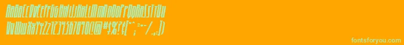 フォントHighrisebbItal – オレンジの背景に緑のフォント