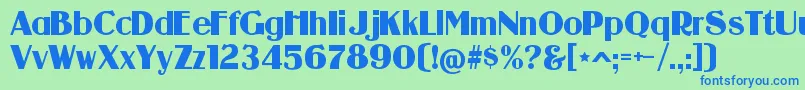 GuanineRegular Font – Blue Fonts on Green Background