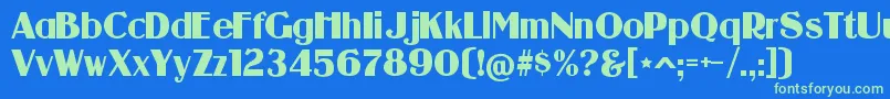 GuanineRegular Font – Green Fonts on Blue Background