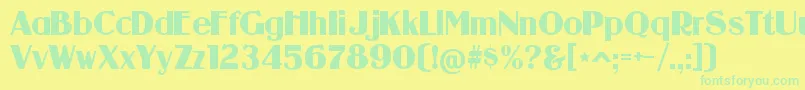 GuanineRegular Font – Green Fonts on Yellow Background