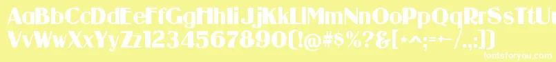 GuanineRegular Font – White Fonts on Yellow Background