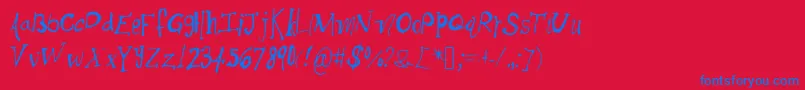 Thickside Font – Blue Fonts on Red Background