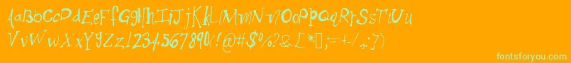 Thickside Font – Green Fonts on Orange Background
