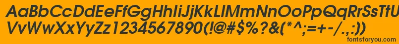 ForefrontDemiobliquesh Font – Black Fonts on Orange Background