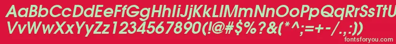 フォントForefrontDemiobliquesh – 赤い背景に緑の文字