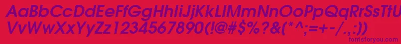 ForefrontDemiobliquesh Font – Purple Fonts on Red Background