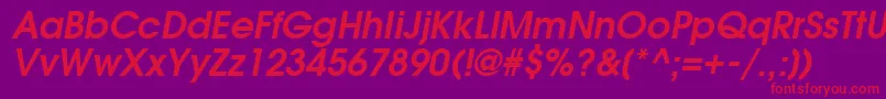 ForefrontDemiobliquesh Font – Red Fonts on Purple Background