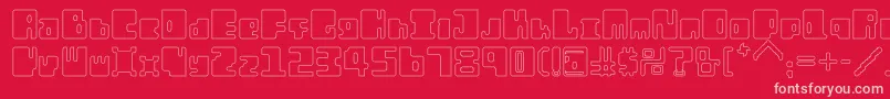 OrtHo Font – Pink Fonts on Red Background