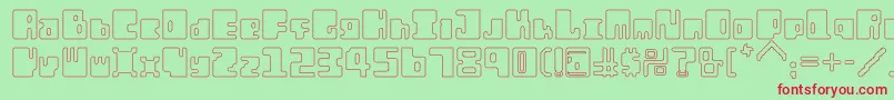 OrtHo Font – Red Fonts on Green Background