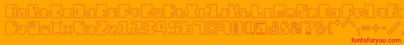 OrtHo-fontti – punaiset fontit oranssilla taustalla