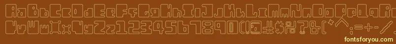 Шрифт OrtHo – жёлтые шрифты на коричневом фоне