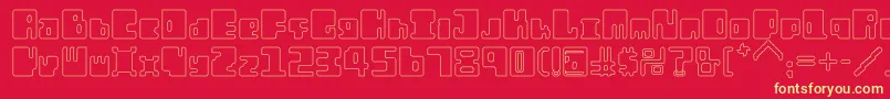 OrtHo Font – Yellow Fonts on Red Background