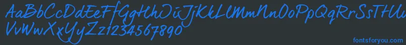 Dearjoe6Trial Font – Blue Fonts on Black Background