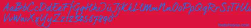 Dearjoe6Trial Font – Blue Fonts on Red Background