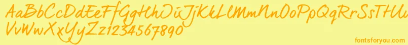 Dearjoe6Trial Font – Orange Fonts on Yellow Background