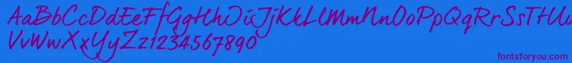 Dearjoe6Trial Font – Purple Fonts on Blue Background