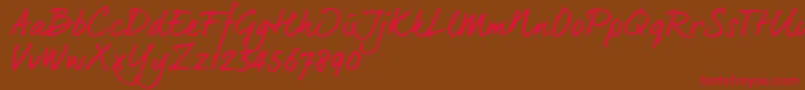 Dearjoe6Trial Font – Red Fonts on Brown Background