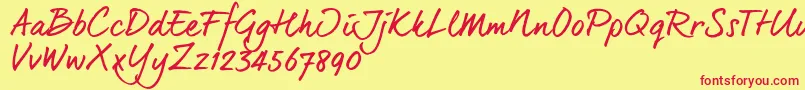 Dearjoe6Trial Font – Red Fonts on Yellow Background