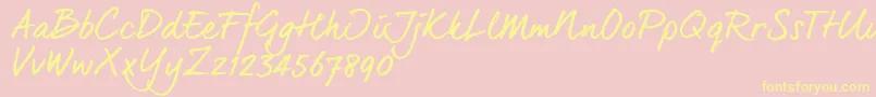 Dearjoe6Trial-Schriftart – Gelbe Schriften auf rosa Hintergrund