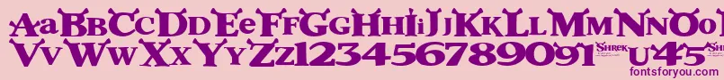 Shrek Font – Purple Fonts on Pink Background