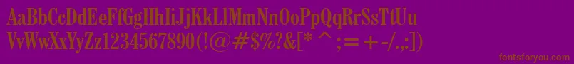 フォントCenturySchoolbookBoldCondensedBt – 紫色の背景に茶色のフォント