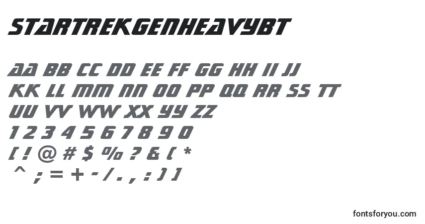 Шрифт StarTrekGenHeavyBt – алфавит, цифры, специальные символы