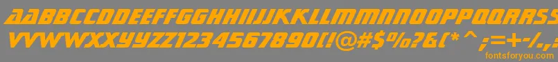 フォントStarTrekGenHeavyBt – オレンジの文字は灰色の背景にあります。