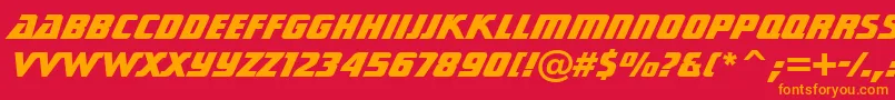 フォントStarTrekGenHeavyBt – 赤い背景にオレンジの文字