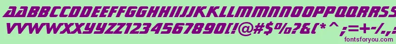 Police StarTrekGenHeavyBt – polices violettes sur fond vert