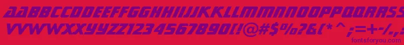 StarTrekGenHeavyBt-fontti – violetit fontit punaisella taustalla