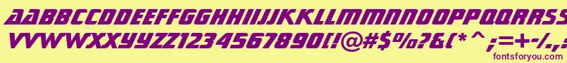 StarTrekGenHeavyBt-Schriftart – Violette Schriften auf gelbem Hintergrund