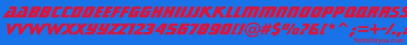 StarTrekGenHeavyBt Font – Red Fonts on Blue Background