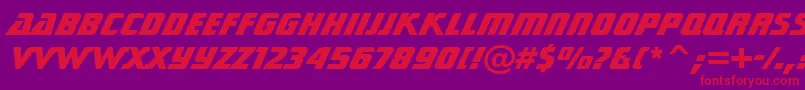 Czcionka StarTrekGenHeavyBt – czerwone czcionki na fioletowym tle