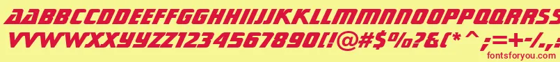 StarTrekGenHeavyBt Font – Red Fonts on Yellow Background