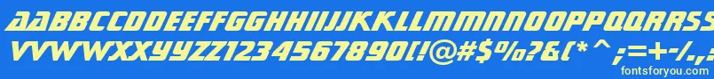 StarTrekGenHeavyBt Font – Yellow Fonts on Blue Background