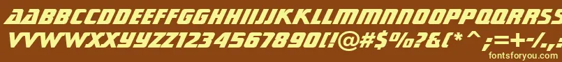 StarTrekGenHeavyBt Font – Yellow Fonts on Brown Background