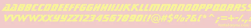 StarTrekGenHeavyBt-Schriftart – Gelbe Schriften auf rosa Hintergrund
