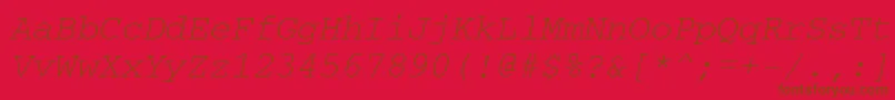 CourierwincttItalic Font – Brown Fonts on Red Background