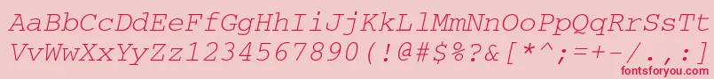 CourierwincttItalic Font – Red Fonts on Pink Background