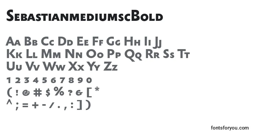 Czcionka SebastianmediumscBold – alfabet, cyfry, specjalne znaki