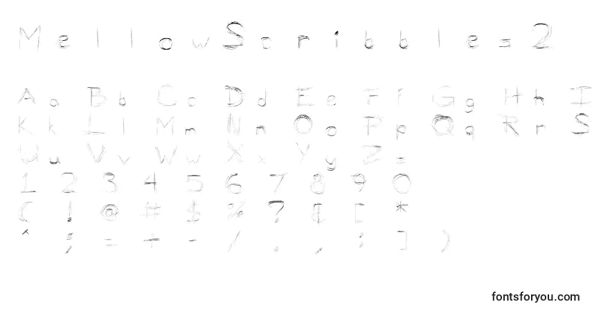 Schriftart MellowScribbles2 – Alphabet, Zahlen, spezielle Symbole