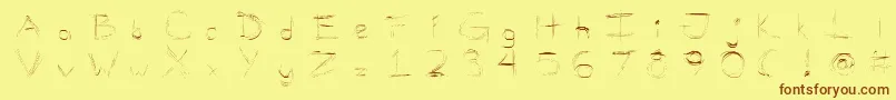 MellowScribbles2 Font – Brown Fonts on Yellow Background