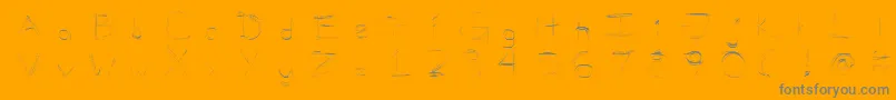 MellowScribbles2-Schriftart – Graue Schriften auf orangefarbenem Hintergrund