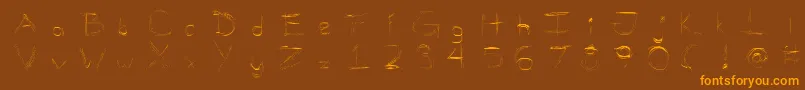 MellowScribbles2 Font – Orange Fonts on Brown Background