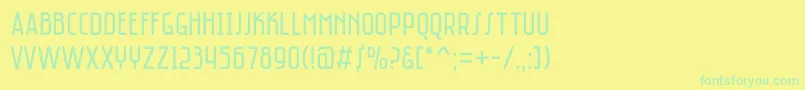 SaniretroRegular Font – Green Fonts on Yellow Background