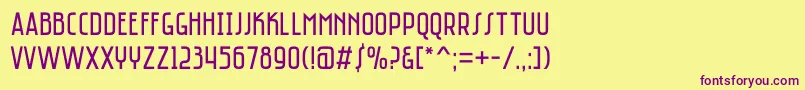 SaniretroRegular Font – Purple Fonts on Yellow Background