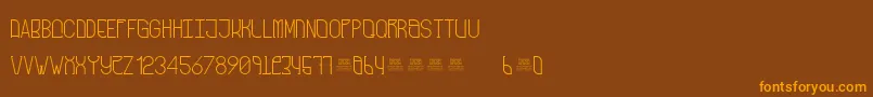 FreakShowRegular-Schriftart – Orangefarbene Schriften auf braunem Hintergrund