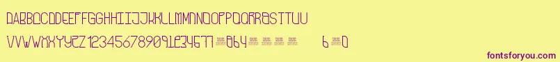 FreakShowRegular-Schriftart – Violette Schriften auf gelbem Hintergrund