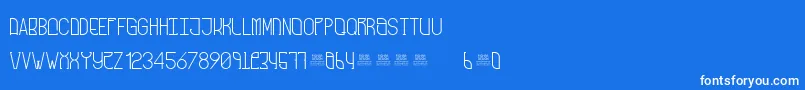 FreakShowRegular-Schriftart – Weiße Schriften auf blauem Hintergrund